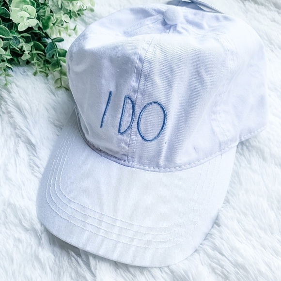 Rae Dunn | NWT I Do. White Baseball Cap - Picture 1 of 10